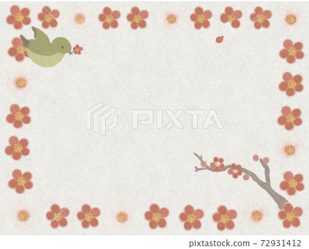 Japanese style retro spring early spring frame 72931412