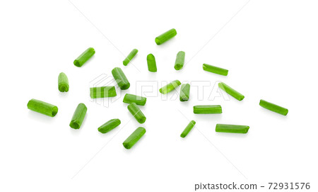 chopped green onions on white chopped green onions on white 72931576