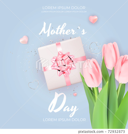 Happy Mother s Day Card with Realistic Tulip Flowers. Vector Illustration EPS10 Happy Mother s Day Card with Realistic Tulip Flowers. Vector Illustration EPS10 72932873