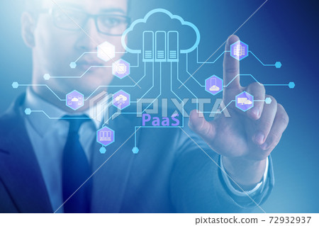 Businessman in platform as a service concept 72932937
