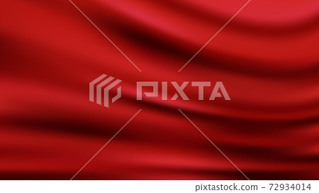 Red wavy luxury fabric background Smooth shapes Abstract background with smooth wavy structure Modern cover template 72934014
