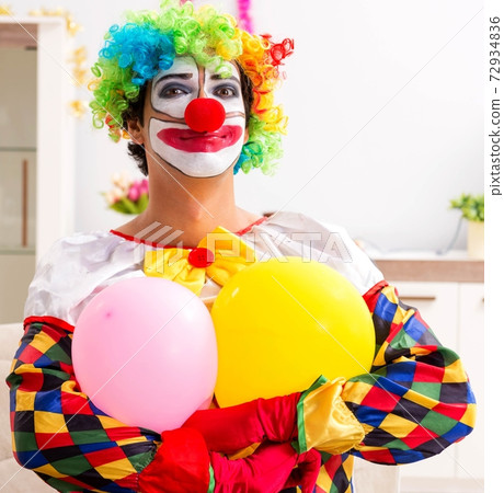 Funny clown in Christmas celebration concept 72934836