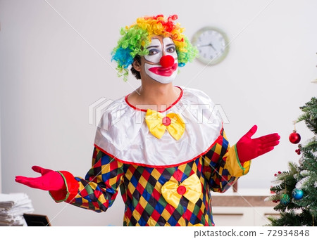 Funny clown in Christmas celebration concept 72934848