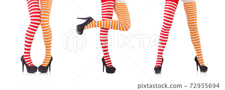 Striped leggings isolated on the white 72935694