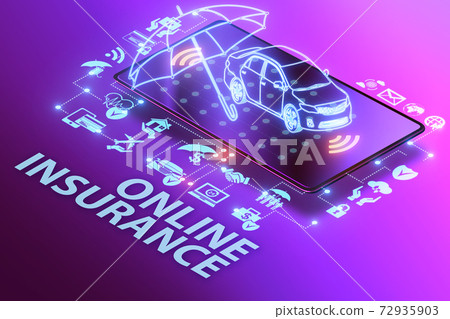 Concept of buying insurance online - 3d rendering 72935903