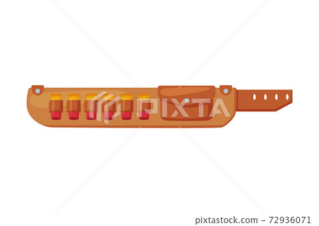 Shells in Bandoliers, Hunting Tackles Flat Vector Illustration 72936071