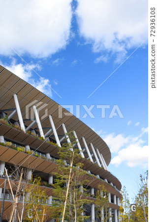 Tokyo Olympics / National Stadium and blue sky 72936108