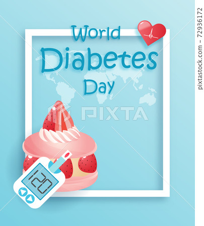 Diabetes patient treatment Concept. Blood glucose testing meter. Diabetes type 2 and insulin production. Suitable For Wallpaper, Banner, Background, Card, Book, And Landing Page.Vector Illustration 72936172