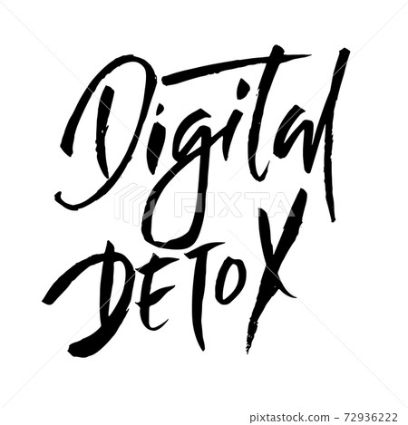 Digital detox. Hand drawn modern dry brush... - Stock Illustration ...
