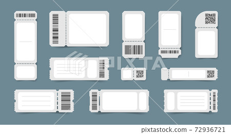 Barcode Tickets Mockup Set Barcode Tickets Mockup Set 72936721