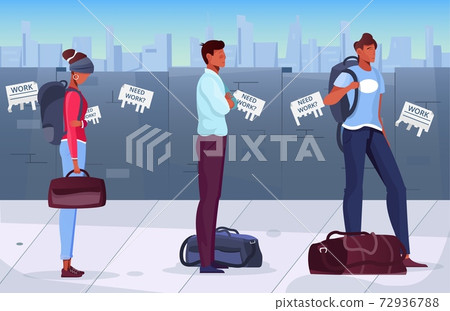 Migrants Flat Illustration Migrants Flat Illustration 72936788