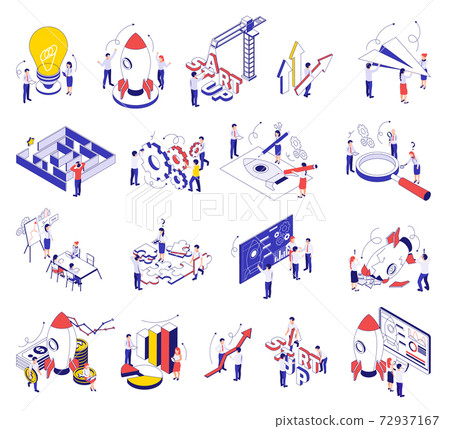 Business Startup Isometric Set Business Startup Isometric Set 72937167