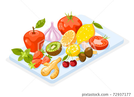 Strengthening Immunity Isometric Colored Composition Strengthening Immunity Isometric Colored Composition 72937177