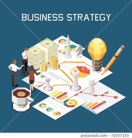 Business Strategy Isometric Composition - Stock Illustration [72937183 ...