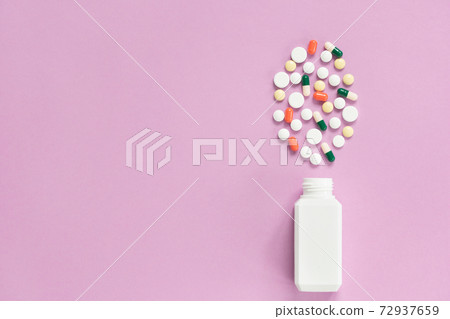 Medical bottle with pills. Insurance medicine. Medical bottle with pills. Insurance medicine. 72937659