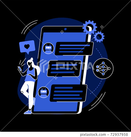 Chatbot self learning abstract concept vector illustration. 72937938