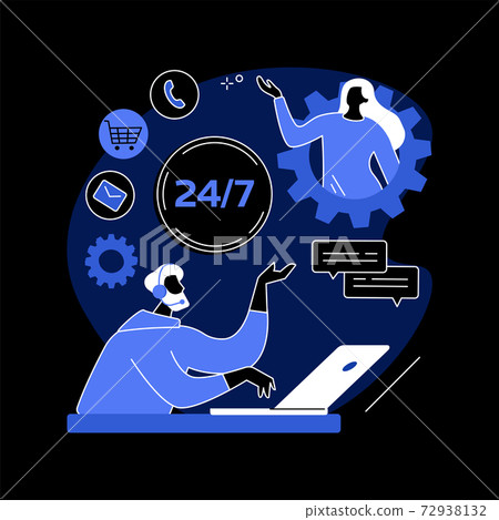 24-7 service abstract concept vector illustration. - Stock Illustration ...