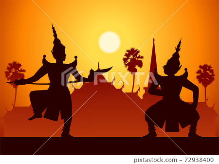 traditional dance drama art of Thai classical... - Stock Illustration  [72938400] - PIXTA