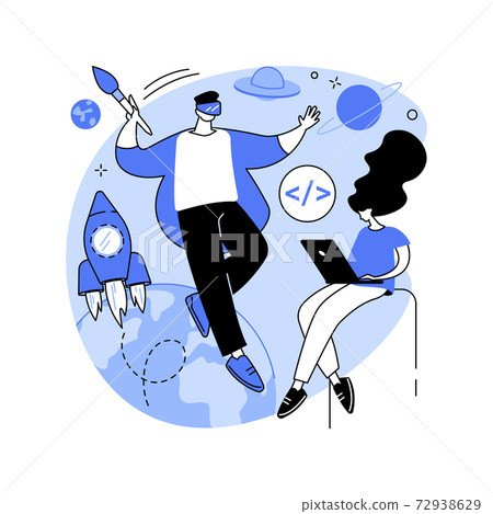 Virtual world development abstract concept vector illustration. 72938629