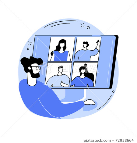 Online conference abstract concept vector illustration. Online conference abstract concept vector illustration. 72938664