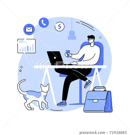 Work home office abstract concept vector illustration. 72938665