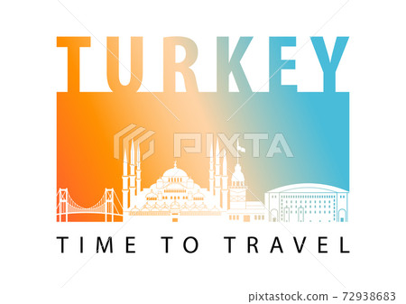 Turkey famous landmark silhouette style,vector illustration 72938683