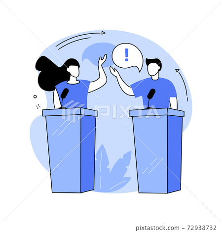 Debating club abstract concept vector illustration. 72938732