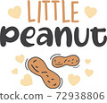 Little peanut on the white background. Vector illustration 72938806