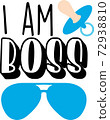 I am boss on the white background. Vector illustration 72938810