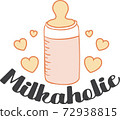 Milkaholic on the white background. Vector illustration 72938815
