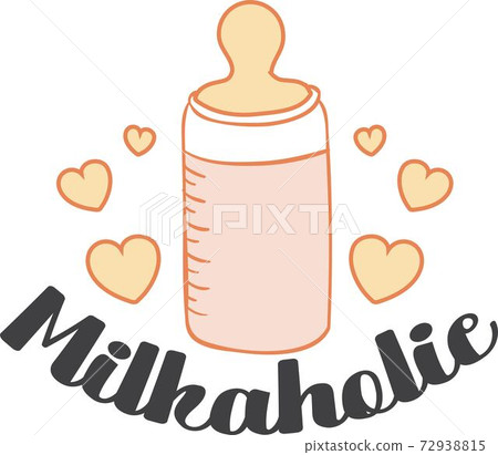 Milkaholic on the white background. Vector illustration 72938815