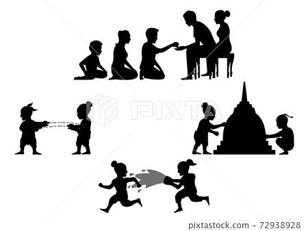 set of activity of people in Song kran day famous festival of Thailand Loas Myanmar and Cambodia,new year set of activity of people in Song kran day famous festival of Thailand Loas Myanmar and Cambodia,new year 72938928