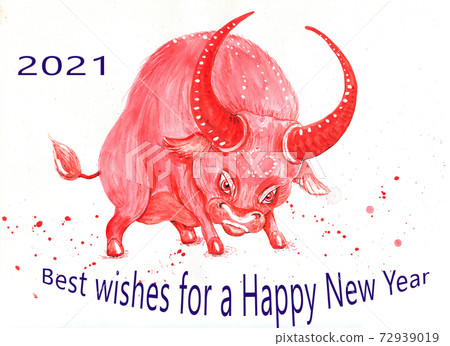 The symbol of the coming 2021 - the red bull The symbol of the coming 2021 - the red bull 72939019