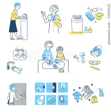 Infectious disease preventive measures hygiene management image set 72939181