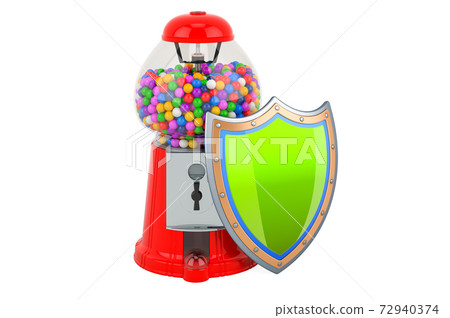 Gum dispencer with shield, 3D rendering Gum dispencer with shield, 3D rendering 72940374