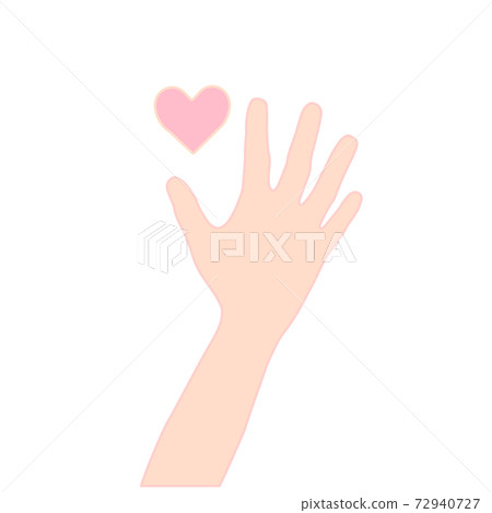 hand with valentine heart, sending a love message, vector 72940727