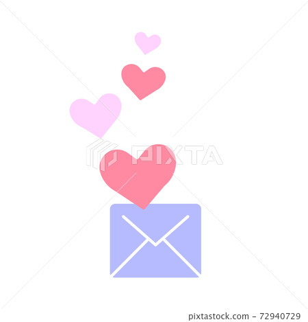 Envelope with valentine hearts, sending a love message vector 72940729