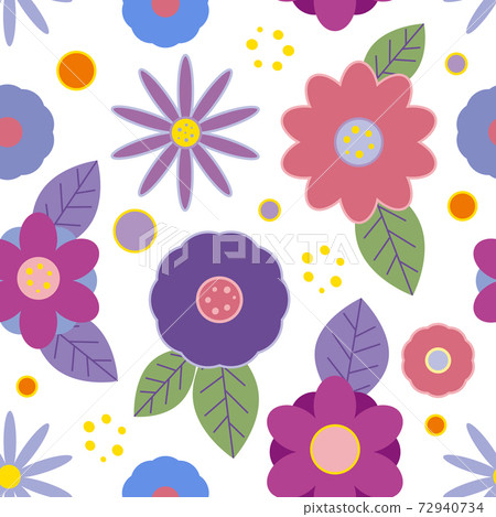 Seamless pattern with creative decorative flowers. Great for fabric, textile. White background. The elegant the template for fashion prints Seamless pattern with creative decorative flowers. Great for fabric, textile. White background. The elegant the template for fashion prints 72940734