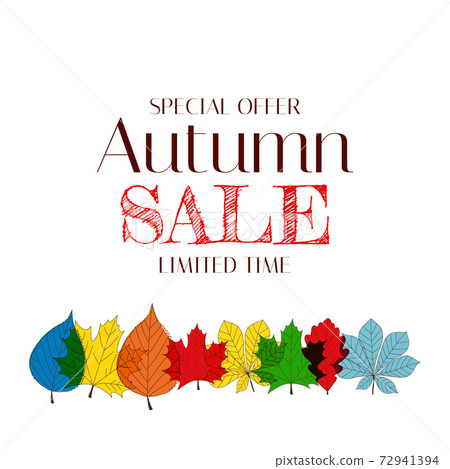 Autumn Sale Background Template with leaves. Special offer. Limited Time. Vector Illustration Autumn Sale Background Template with leaves. Special offer. Limited Time. Vector Illustration 72941394