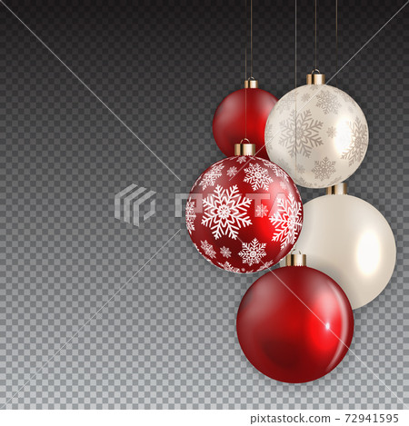 New Year and Christmas Ball on Transparent Background. Vector Illustration New Year and Christmas Ball on Transparent Background. Vector Illustration 72941595