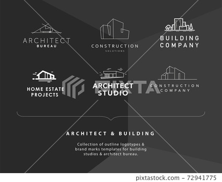 Set of vector construction company brand design... - Stock Illustration ...