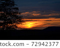 small helicopter in sunset sky on the field with tree, bemowo, warsaw, poland 72942377