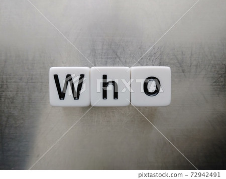 Dice letters lined up with Who in bright light 1 Dice letters lined up with Who in bright light 1 72942491