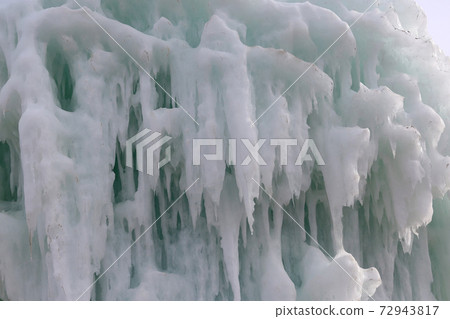 frozen blocks of ice icicles stalactites 72943817