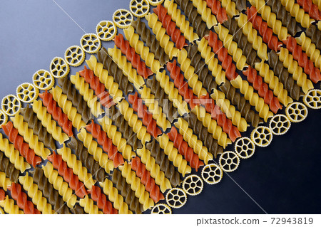 raw dry vermicelli pasta closeup 72943819