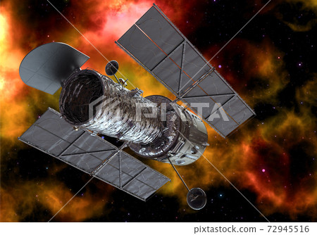 Space Telescope in deep space 3d illustration 72945516
