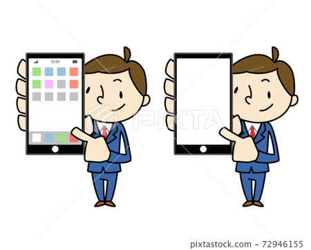 商務男性智能手機屏幕好 72946155