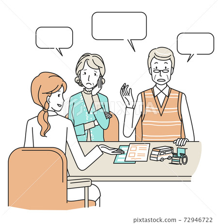 年長的夫婦進行面對面的諮詢 72946722