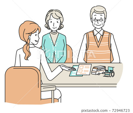 年長的夫婦進行面對面的諮詢 72946723