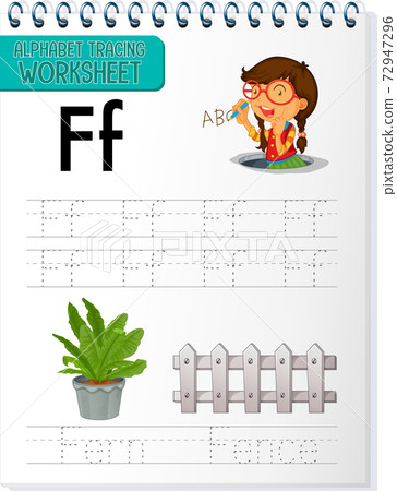 Alphabet tracing worksheet with letter and vocabulary Alphabet tracing worksheet with letter and vocabulary 72947296
